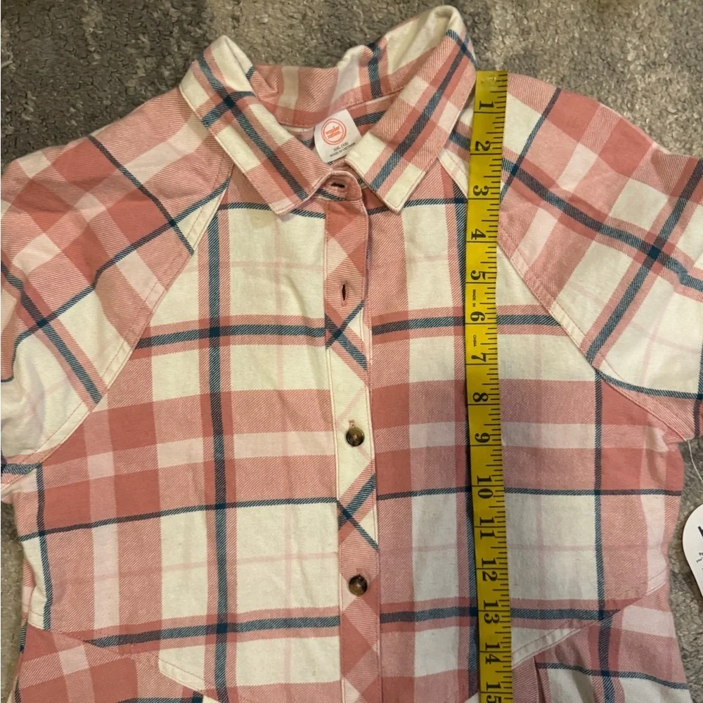 NWT Wonder Nation Pink and White Plaid Shirt